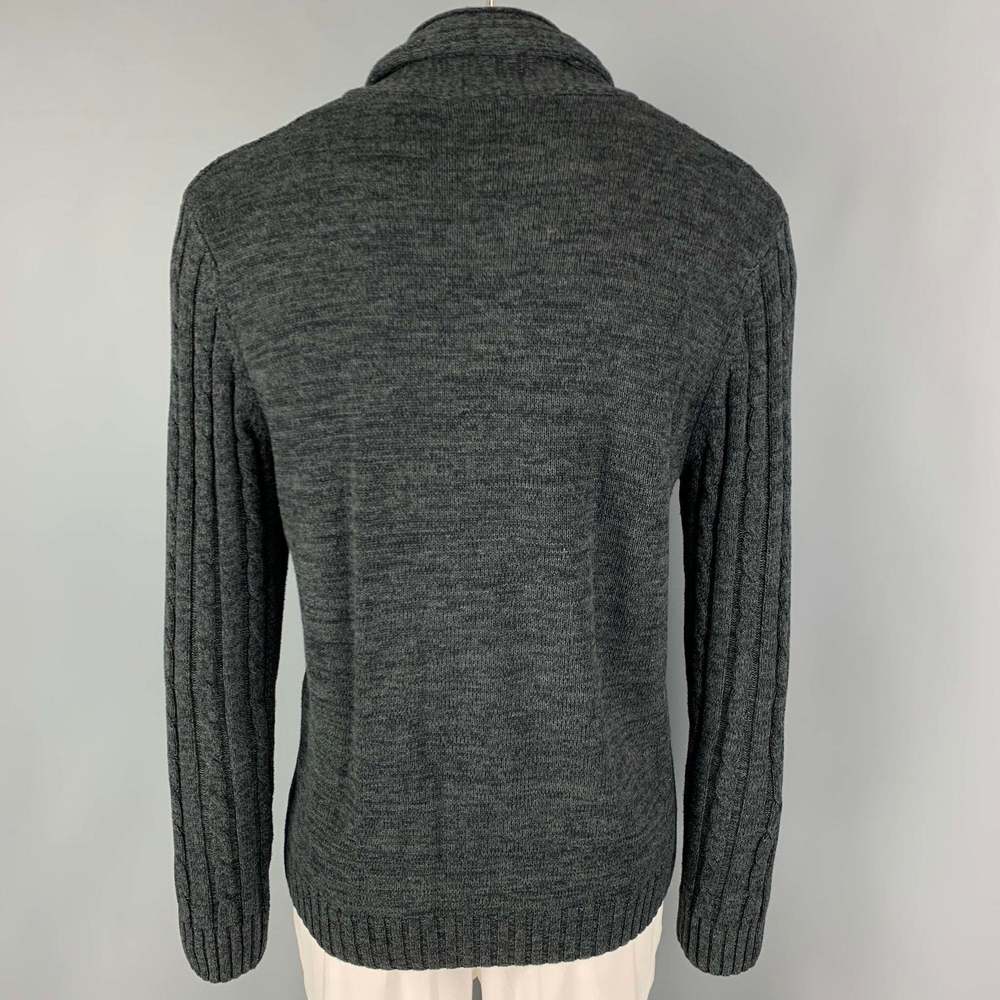 KITON Grey Knit Cotton Shawl Collar Cardigan - Picture 3 of 5